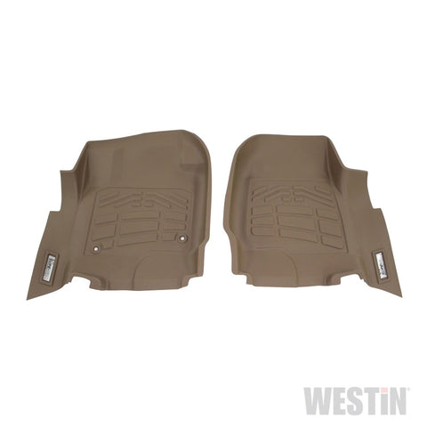 Westin 2017-2018 Ford Super Duty Regular/Super/Crew Cab Wade Sure-Fit Floor Liners Front - Tan - 72-130084