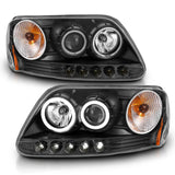 ANZO 1997-2003 Ford F-150 Projector Headlights w/ Halo Black (CCFL) - 111097