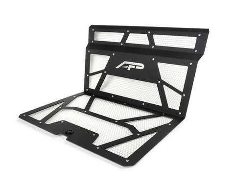 Agency Power 14-18 Polaris RZR XP 1000/XP Turbo Vented Engine Cover - Matte Black/Raw Alum. Mesh - AP-RZR-111-FMB-MRAW