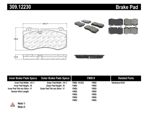 StopTech Performance Brake Pads - 309.12230