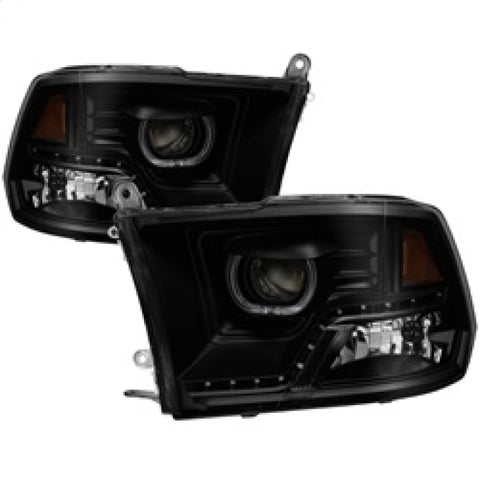 xTune Dodge Ram 2009-2014 Halo LED Projector Headlights - Black Smoke PRO-JH-DR09-CFB-BSM - 9036736