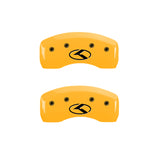 MGP 4 Caliper Covers Engraved Front & Rear Circle K/Kia Yellow Finish Black Char 2013 Kia Optima - 21187SCRKYL