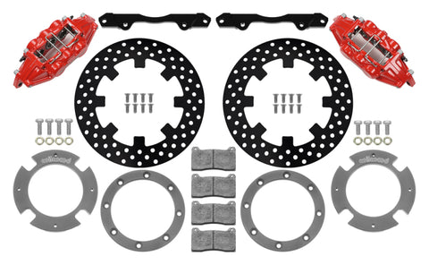 Wilwood 17-21 Can-Am X3RS Red 6-Piston Front Kit 11.25in - Drilled Rotors - 140-16628-DR