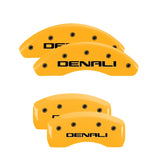 MGP 4 Caliper Covers Engraved Front & Rear Denali Yellow Finish Black Char 2018 GMC Terrain - 34215SDNLYL