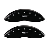 MGP 4 Caliper Covers Engraved Front & Rear MGP Black Finish Silver Char 2012 GMC Savana 2500 - 34211SMGPBK