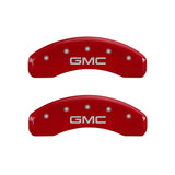 MGP 4 Caliper Covers Engraved Front & Rear GMC Red finish silver ch - 34014SGMCRD