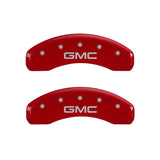 MGP 4 Caliper Covers Engraved Front & Rear GMC Red finish silver ch - 34015SGMCRD