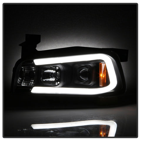 Spyder Dodge Charger 06-10 Projector Headlights - LED Light Bar - Black PRO-YD-DCH05V2-LB-BK - 5085245