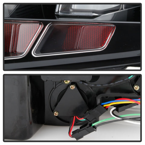 Spyder 10-12 Ford Mustang - Light Bar Seq. Turn Signal LED Tail Lights - Black - ALT-YD-FM10-LED-BK - 5085108