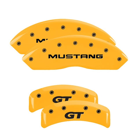 MGP 4 Caliper Covers Eng Fr No Bolts/TBird Rr No Bolts/TBird Yel Finish Blk Char 05 Ford Thunderbird - 10086STDBYL