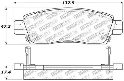 StopTech Sport Brake Pads w/Shims and Hardware - Rear - 309.08830