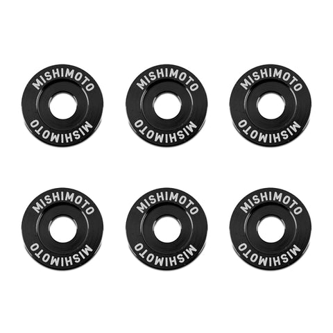 Mishimoto Large Fender Washer Kit (6pcs) - Black - MMFW-LG-6BK