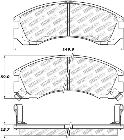 StopTech Street Select Brake Pads w/Hardware - Front - 305.05300