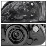 Xtune Honda Del Sol 93-97 1Pc Crystal Headlights Smoke HD-ON-HDEL93-1P-SM - 5013439