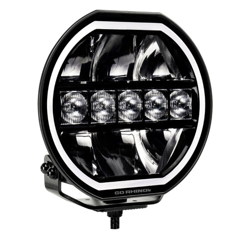 Go Rhino Xplor Blackout Series Maxline LED Hi/Low Beam w/Multi DRL (Surface Mount) 7in. - Blk - 751080711CRS