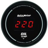 Autometer Black 0-400F Digital Oil Temp Gauge - 6348