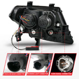 ANZO 09-20 Nissan Frontier Black Projector Plank Style DRL w/ Switchback & Sequential LED DRL - 111597