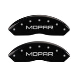 MGP Front set 2 Caliper Covers Engraved Front MOPAR Black finish silver ch - 42009FMOPBK