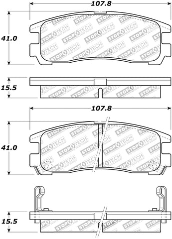 StopTech Street Touring 4/89-99 Mitsubishi Eclipse GST Rear Brake Pads - 308.03830