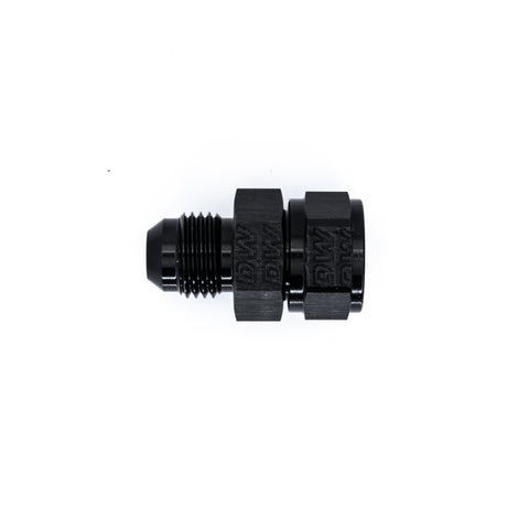 DeatschWerks 6AN Male Flare to Fuel Pump Outlet Barb Adapter - Anodized Matte Black - 6-02-0735-B