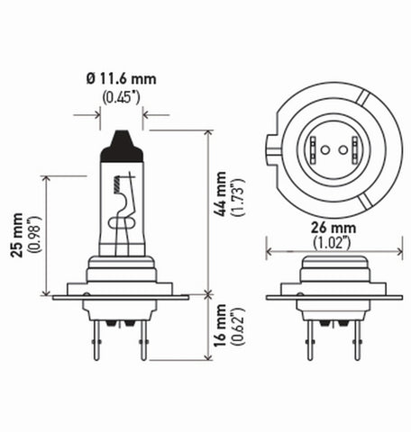 Hella Bulb H7 12V 55W Px26D T4625 +50 (2) - H7P50TB