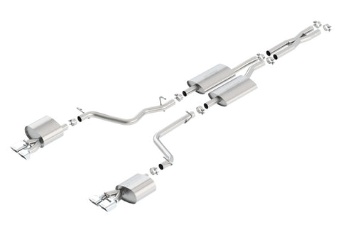 Borla 11-14 Dodge Challenger 3.6L AT/MT RWD 2Dr Single Split Rear Exit Rectangle Tip Catback Exhaust - 140482