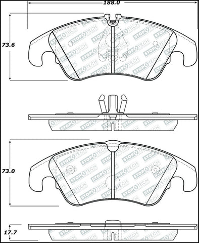 StopTech Street Select 08-17 Audi A5 Front Brake Pads - 305.13220