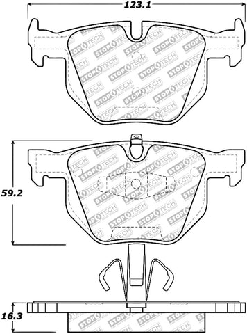 StopTech Street Select Brake Pads - Rear - 305.11700