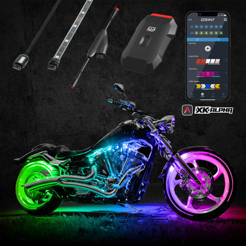 XK Glow XKchrome Advanced App Control LED Whip Light Kit for 4x4 Offroad UTV ATV 1x 48In 2nd Gen - XK-WHIPB-STA