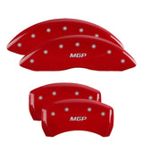 MGP 4 Caliper Covers Engraved Front & Rear MGP Red finish silver ch - 23222SMGPRD