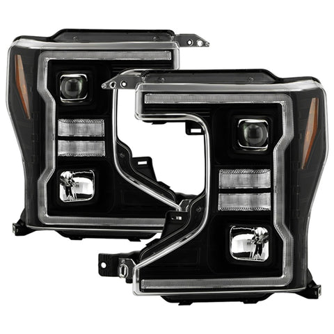 Spyder Signature 20-22 Ford F250/F350 (Halogen) Proj. Headlights - Black (PRO-YD-FS20HALSI-SEQ-BK) - 5088628