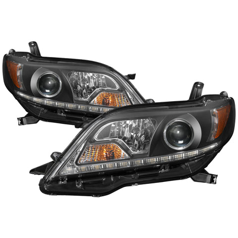 Spyder 2015-2017 Toyota Sienna Projector Headlights - DRL LED - Black PRO-YD-TSEN15-DRL-BK - 5084002