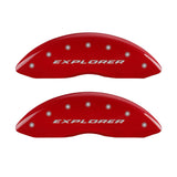 MGP 4 Caliper Covers Engraved Front & Rear Explorer Red finish silver ch - 10215SXPLRD