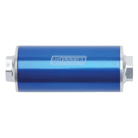 Russell Performance Profilter Fuel Filter 6in Long 60 Micron -10AN Inlet -10AN Outlet - Blue - 649262