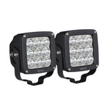 Westin Axis LED Auxiliary Light 4.5 inch x 4.5 inch Square Flood w/3W Osram (Set of 2) - Black - 09-12219B-PR