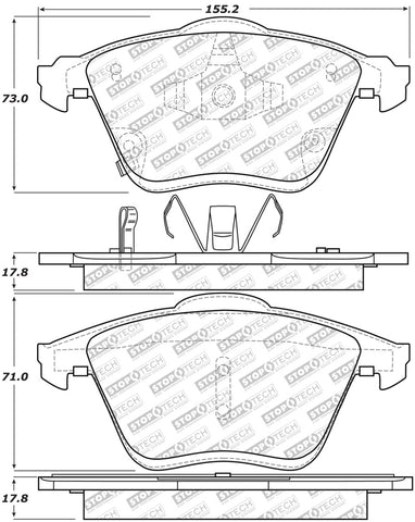 StopTech Street Select Brake Pads w/Hardware - Front - 305.11860