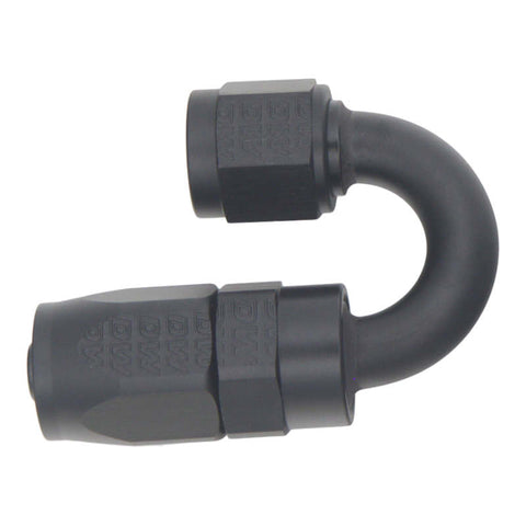 DeatschWerks 6AN Female Swivel 180-Degree Hose End CPE - Anodized Matte Black - 6-02-0804-B