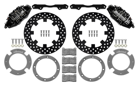 Wilwood 17-21 Can-Am X3RS Black 6-Piston Front Kit 11.25in - Drilled Rotors - 140-16628-D