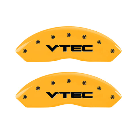 MGP 4 Caliper Covers Engraved Front & Rear Vtech Yellow finish black ch - 20203SVTCYL