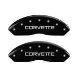 MGP 4 Caliper Covers Engraved F & R C4/Corvette Black Finish Silver Char 1988 Chevrolet Corvette - 13013SCV4BK