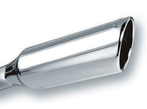 Borla 2.25in Inlet 4in Round Rolled Angle Cut x 12in Long Embossed Exhaust Tip - 20245