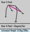 Cusco Roll Cage Diagonal Kit Chro-moly 5 Points for DC5 Integra - 322 261 D