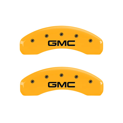 MGP 4 Caliper Covers Engraved Front & Rear GMC Yellow Finish Black Char 2008 GMC Envoy - 34004SGMCYL