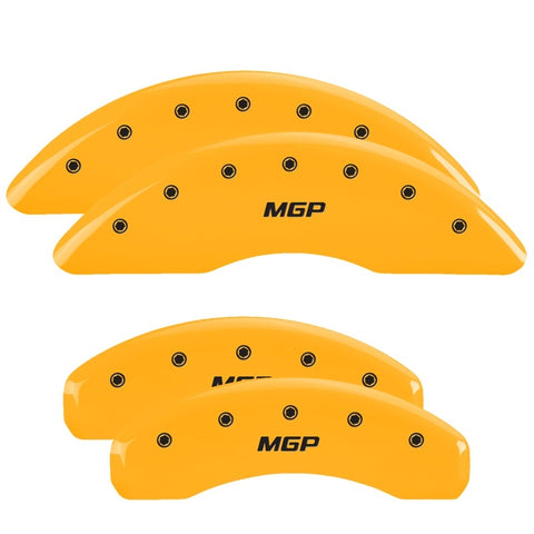 MGP 4 Caliper Covers Engraved Front & Rear MGP Yellow Finish Black Char 2004 Infiniti I35 - 37021SMGPYL