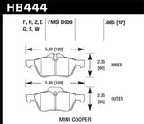 Hawk 06-08 Mini Cooper Base/ S 1.6L HPS 5.0 Front Brake Pads - HB444B.685