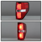 Spyder 09-14 Ford F150 V2 Light Bar LED Tail Lights - Red Clear (ALT-YD-FF15009V2-LBLED-RC) - 5084224