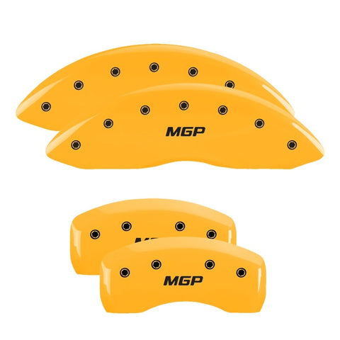 MGP 4 Caliper Covers Engraved Front Lincoln Engraved Rear Star logo Yellow finish black ch - 36015SLC1YL