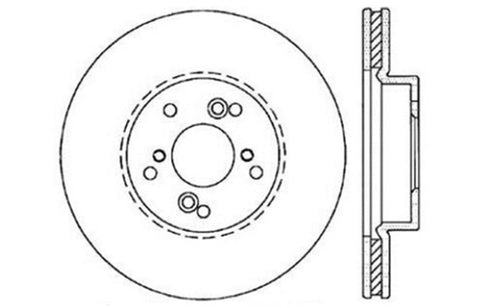 StopTech 99-08 Acura TL (STD Caliber) / 01-03 CL / 04-09 TSX Cross Drilled Right Front Rotor - 128.40046R