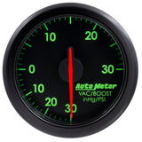 Autometer Airdrive 2-1/6in Boost/Vac Gauge 30in HG/30 PSI - Black - 9159-T