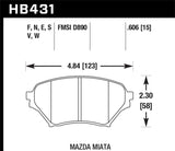 Hawk 01-05 Mazda Miata HPS 5.0 Front Brake Pads - HB431B.606